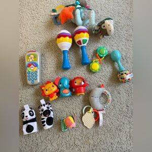 Fisher-Price Multicolor Baby Rattle & Sensory Toy Set - Blue Accents